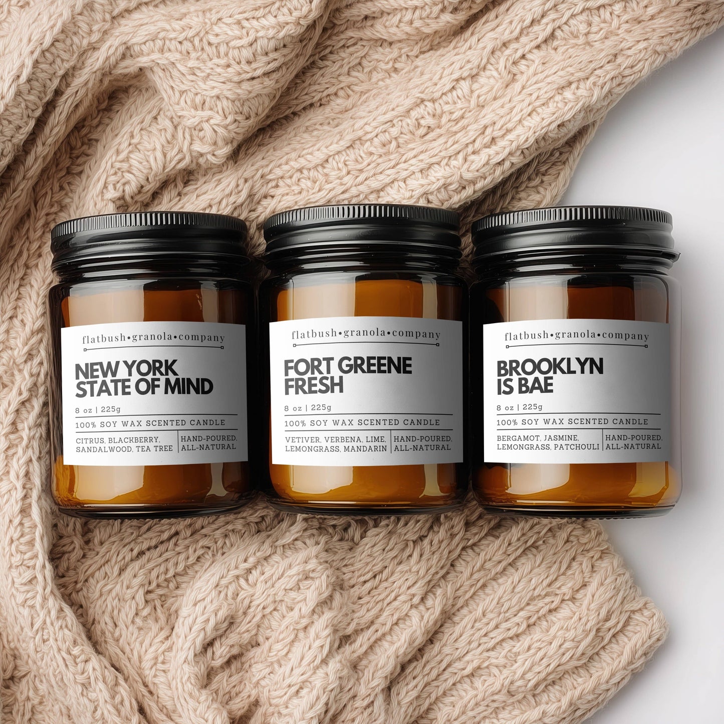 Flatbush Granola - Best of Brooklyn 100% Soy Wax Candle Gift Set