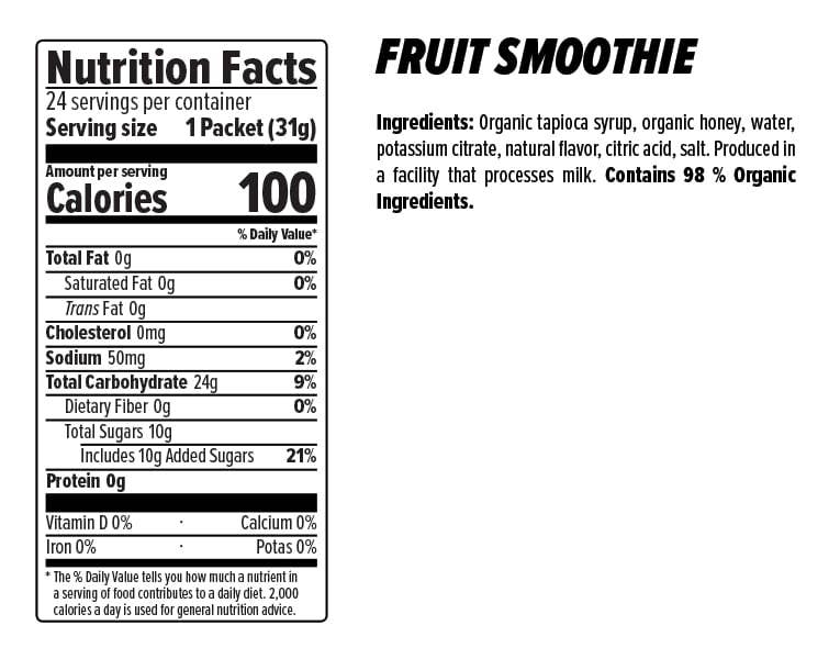 Honey Stinger Energy Gel (Organic), 24 Pack, Fruit Smoothie