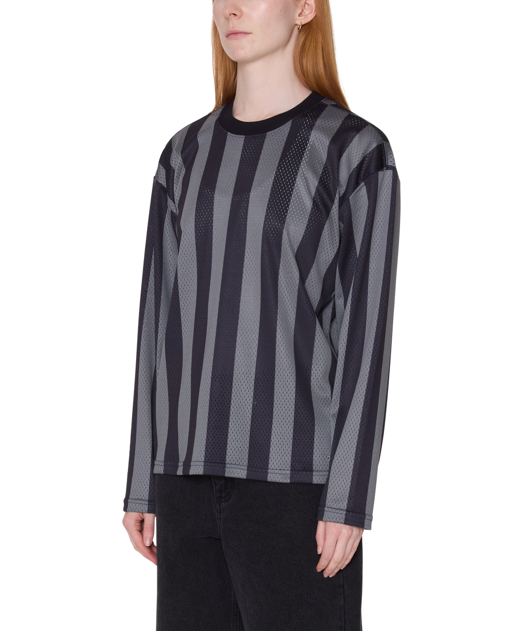 OBEY BOUNDS MESH LS STRIPE SHIRT