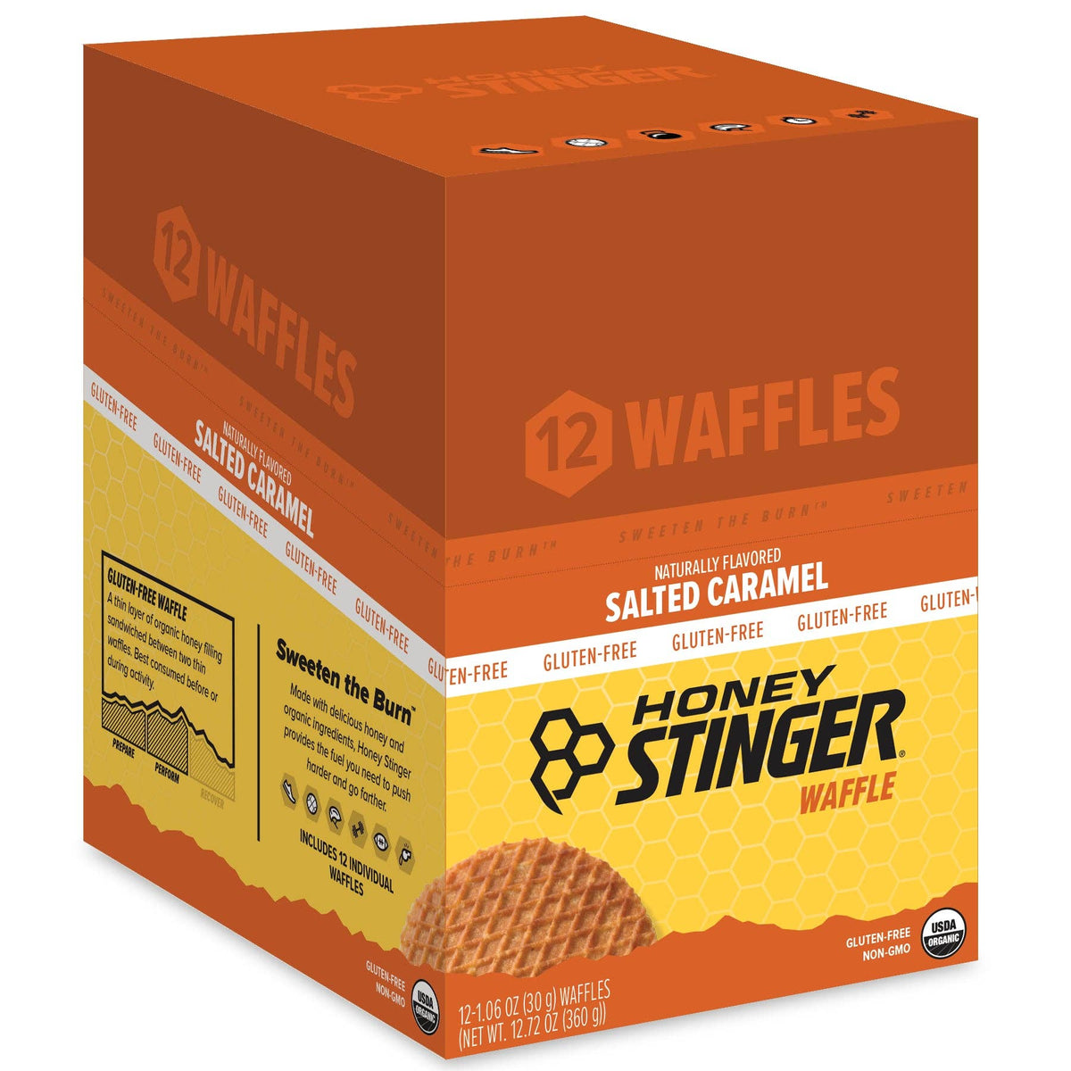 Honey Stinger Energy Waffles, 12 Pack, Salted Caramel (GF)