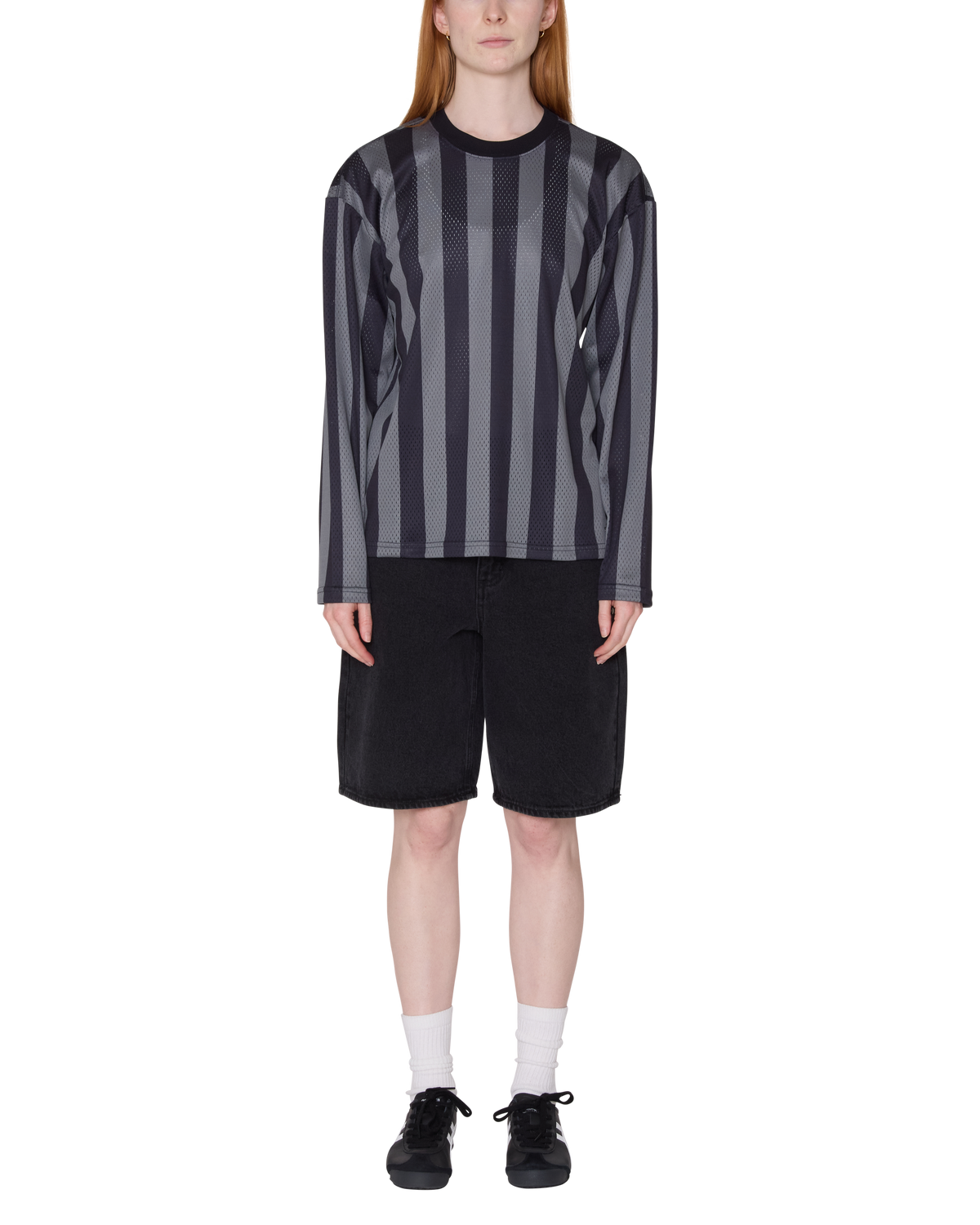 OBEY BOUNDS MESH LS STRIPE SHIRT