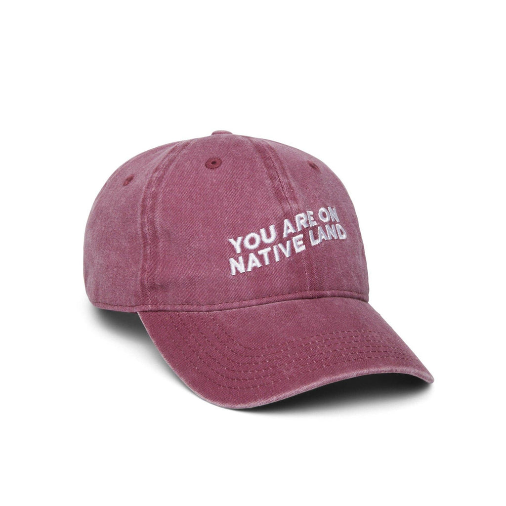 'YOU ARE ON NATIVE LAND DAD CAP - MAROON
