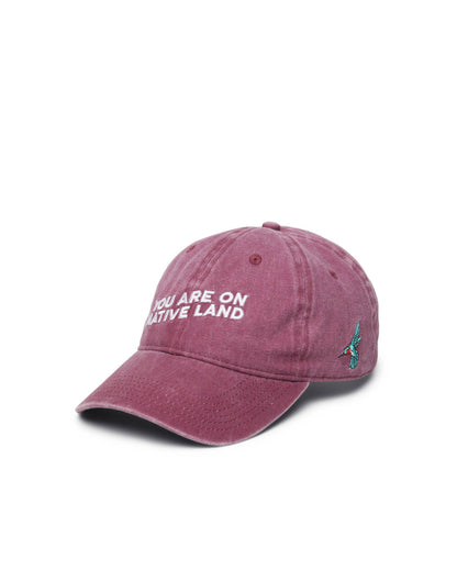 'YOU ARE ON NATIVE LAND DAD CAP - MAROON