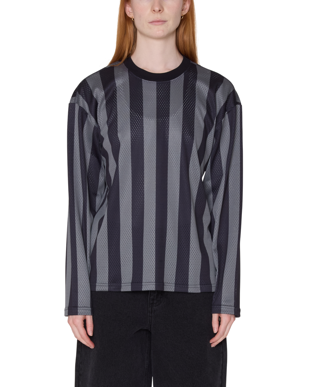 OBEY BOUNDS MESH LS STRIPE SHIRT