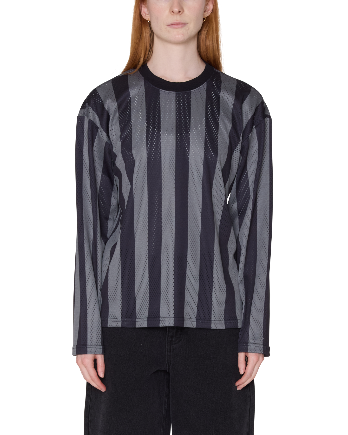 OBEY BOUNDS MESH LS STRIPE SHIRT