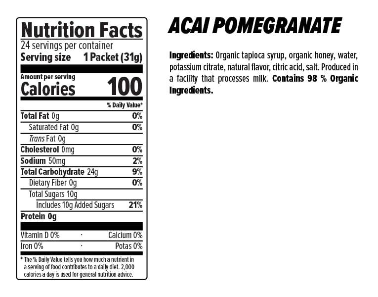 Honey Stinger Energy Gel (organic), 24 Pack, Acai Pomegranat